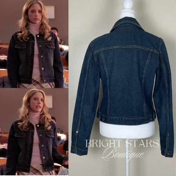 Rare Denim Jacket ALT Wash ASO Buffy Summers Buffy the Vampire Slayer Y2K Blue - Picture 4 of 11